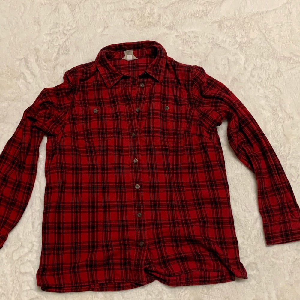 Duluth trading co red flannel button down